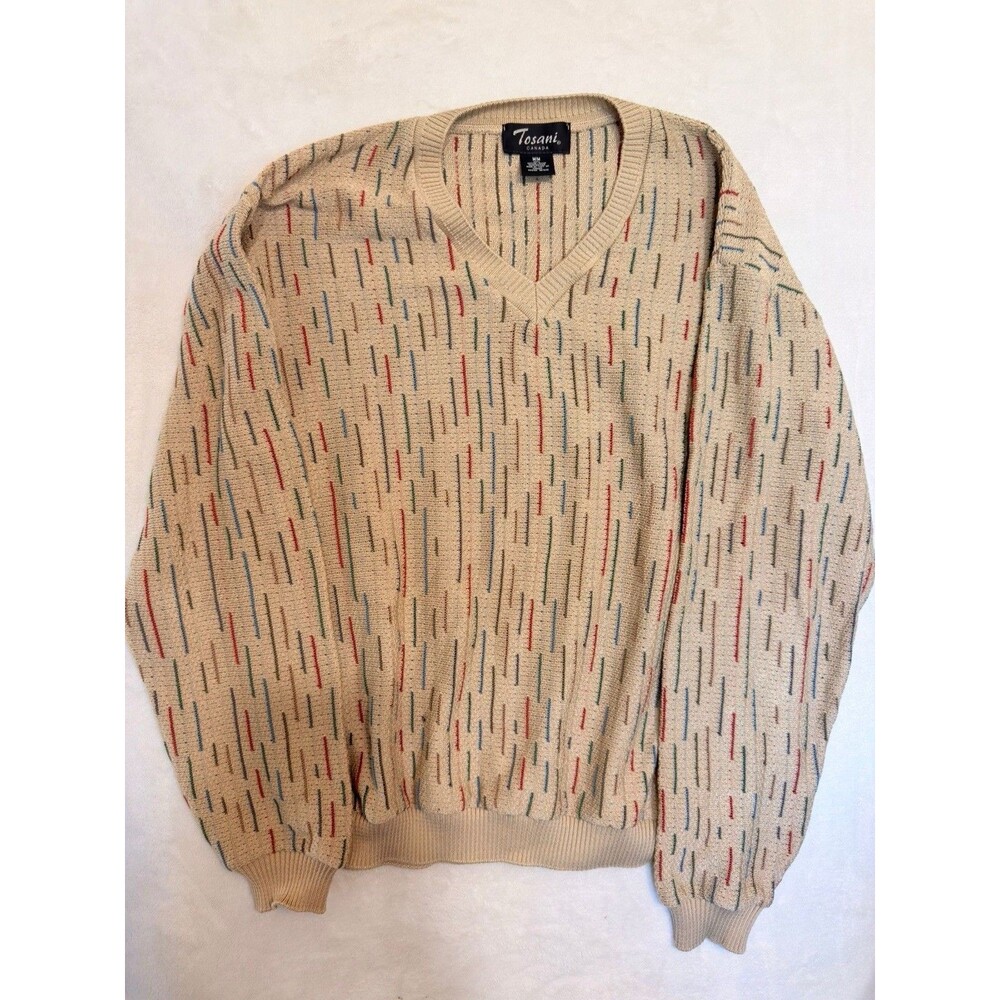 Vintage Tosani V-Neck Sweater Size Large Pullover